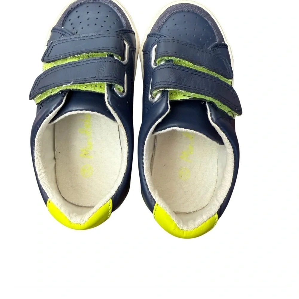 Mini Boden Kids Navy and Green Velcro Sneakers-Euro size 24 US size 7.5